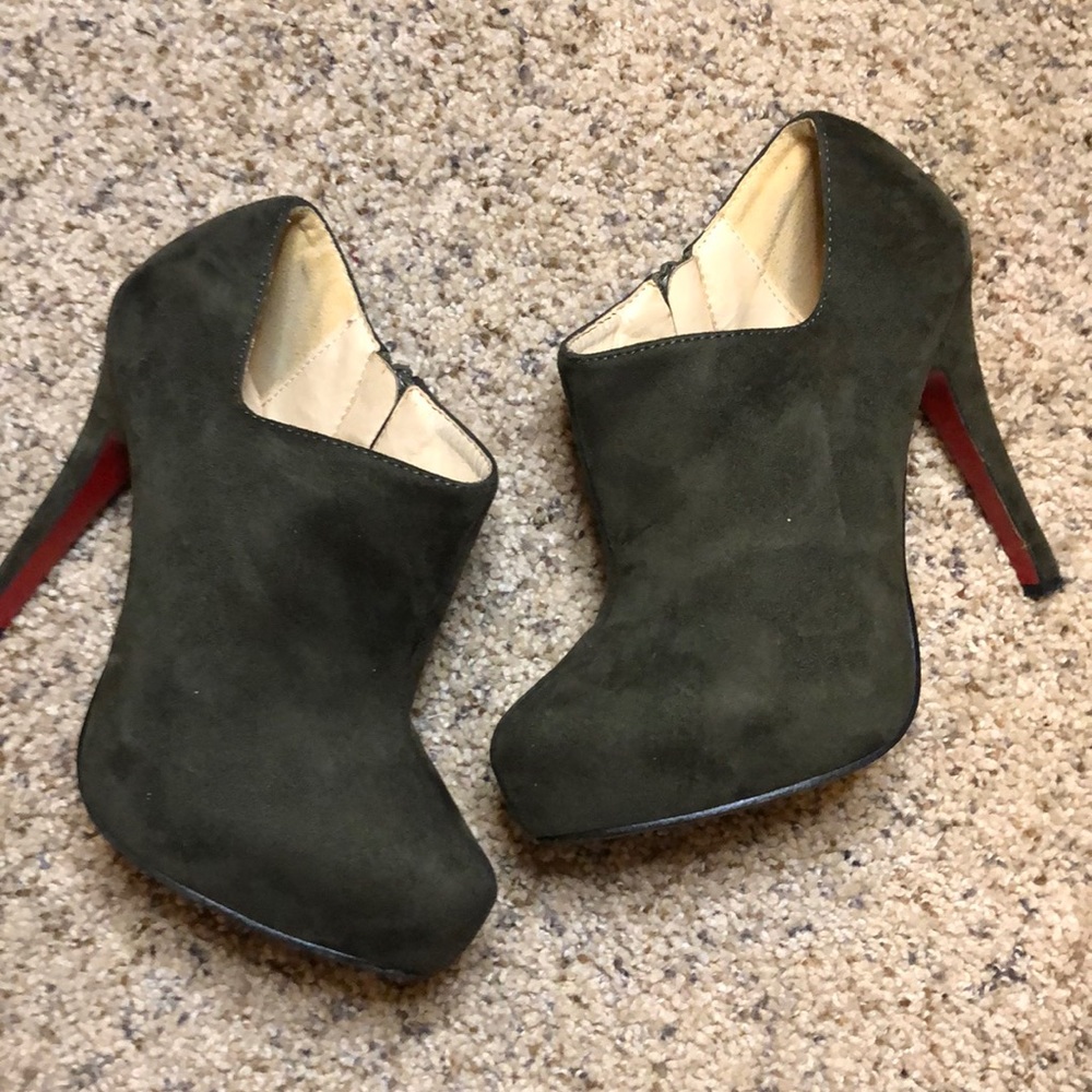 Olive Suede Heels